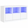 vidaXL sk&aelig;nk med LED-lys 123x37x67 cm hvid
