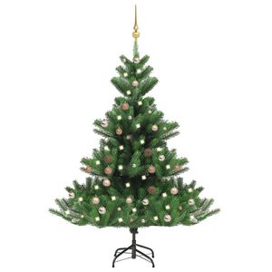 vidaXL kunstigt juletr&aelig; nordmannsgran LED og kugles&aelig;t 150 cm gr&oslash;n