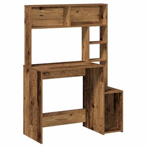 vidaXL skrivebord m. hylder 100x45x140 cm konstrueret tr&aelig; antikt tr&aelig;