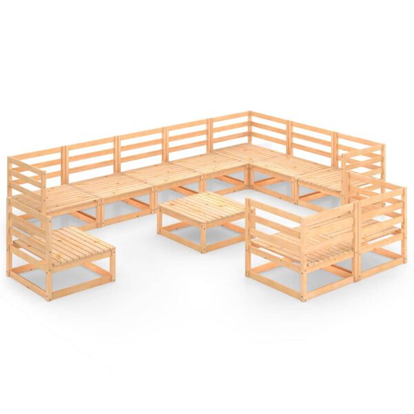 vidaXL lounges&aelig;t til haven 11 dele massivt fyrretr&aelig;