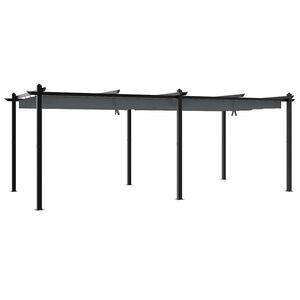 vidaXL pavillon med sammenrulleligt tag 3x6 cm aluminium antracitgr&aring;