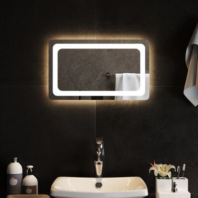 vidaXL badeværelsesspejl med LED-lys 50x30 cm
