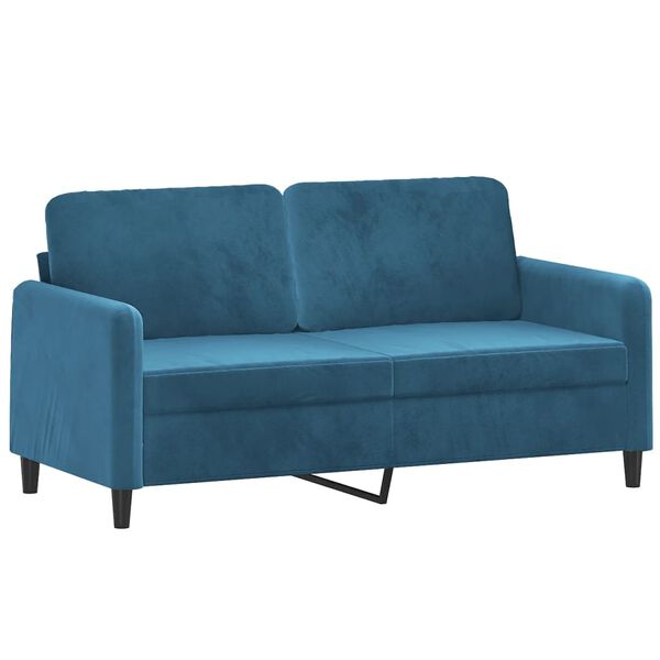 vidaXL sofasæt 2 dele med puder velour blå