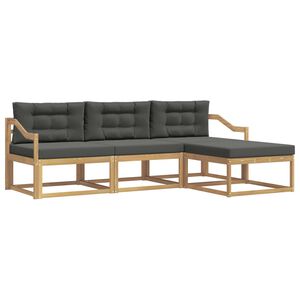 vidaXL Udend&oslash;rs sofagruppe med pude 4 pcs Hvid og antracit Polyester