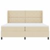 vidaXL Box spring seng med madras Creme 200 x 200 cm Stof