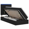 vidaXL LED opbevarings seng med madras Sort 90 x 200 cm Stof