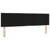 vidaXL LED sengegavl med LED-lysstrimler Sort 180 cm Stof