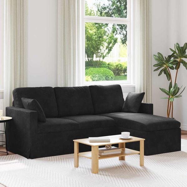 vidaXL Sofa Sort Samlede dimensioner: 198 x 134 x 80 cm (B x D x H)