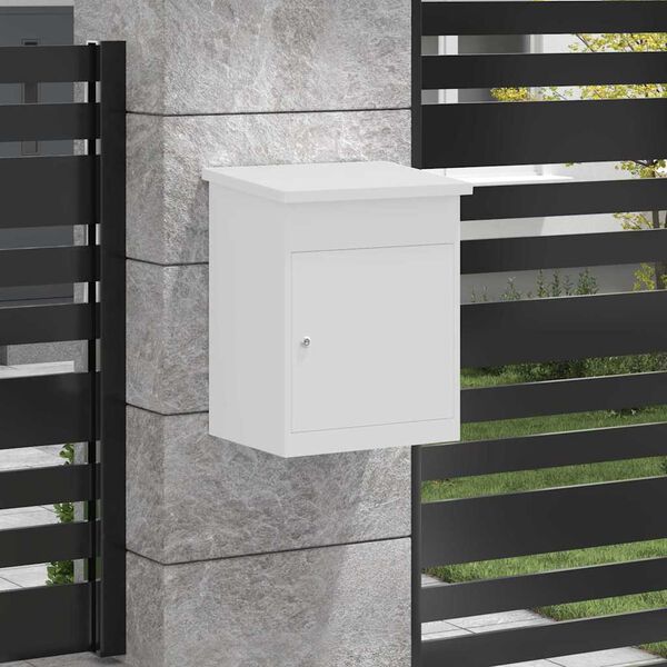 vidaXL Pakke drop boks med opbevaring Hvid 47,5 x 38 x 59 cm St&aring;l