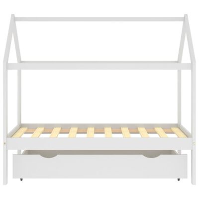 vidaXL sengestel til børneseng 80x160 cm med skuffe fyrretræ hvid