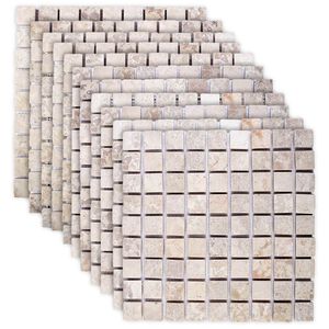 vidaXL Mosaik Fliser Cremefarvet 30 x 30 cm Marmor