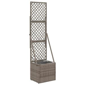 vidaXL Havekrukke med trellis Gr&aring; 35 x 30 x 135 cm polyrattan