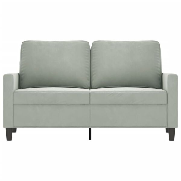 vidaXL 2-personers sofa 120 cm velour lysegrå