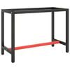 vidaXL stel til arbejdsb&aelig;nk 110x50x79 cm metal mat sort og mat r&oslash;d