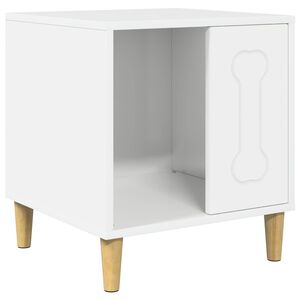 vidaXL Hundehus Gloss Hvid 44 x 42 x 49 cm Konstrueret tr&aelig;