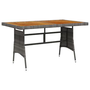 vidaXL havebord 130x70x72 cm polyrattan og massivt akacietr&aelig; gr&aring;