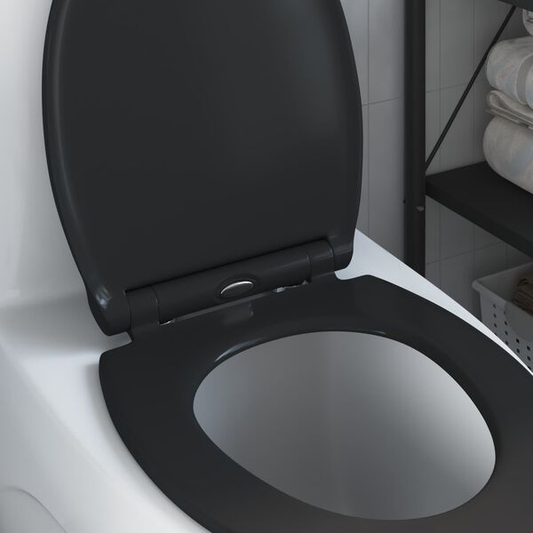 vidaXL Toilet s&aelig;de Sort 45,5 x 37,5 x 3,8 cm Duroplast