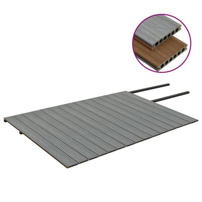 vidaXL terrassebrædder med tilbehør WPC 30 m² 2,2 m brun og grå