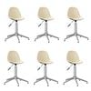 vidaXL drejelige spisebordsstole 6 stk. stof cremefarvet