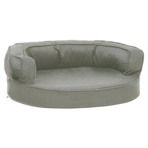 vidaXL ergonomisk hundeseng 60x42 cm h&oslash;r-look gr&aring;