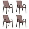 vidaXL stabelbare havestole 4 stk. textilene brun