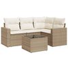 vidaXL sofas&aelig;t til haven 5 dele med hynder polyrattan beige