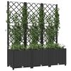 vidaXL haveplantekasse med espalier sort 120x40x136 cm PP