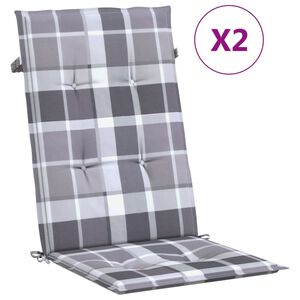vidaXL stolehynder m. h&oslash;j ryg 2 stk. 120x50x3 cm stof gr&aring;ternet