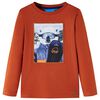 Lang&aelig;rmet T-shirt til b&oslash;rn str. 140 rustfarvet