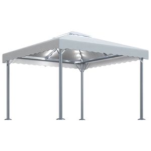 vidaXL pavillon med LED-lysk&aelig;der 300x300 aluminium cremefarvet