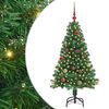 vidaXL Kunstigt juletr&aelig; med stativ Gr&oslash;n 150 cm PVC og St&aring;l og Plastik