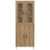 vidaXL Highboard Artisan Egetr&aelig; 69,5 x 34 x 180 cm Konstrueret tr&aelig;