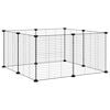 vidaXL 8-panels k&aelig;ledyrsbur sort 70x70x35 cm st&aring;l