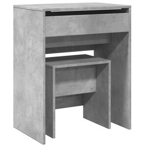vidaXL kosmetikbord med skammel 60x40x113,5 cm betongr&aring;