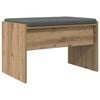 vidaXL Skob&aelig;nk med hynde Artisan-eg 63 x 38 x 40 cm Konstrueret tr&aelig;
