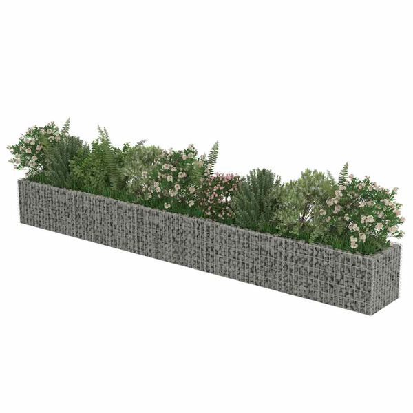 vidaXL gabion-h&oslash;jbed 450x50x50 cm galvaniseret st&aring;l