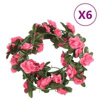 vidaXL kunstige blomsterguirlander 6 stk. 240 cm pink