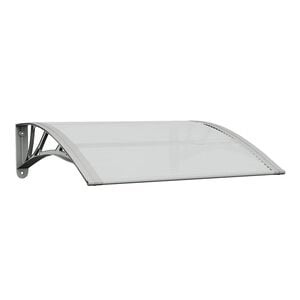 vidaXL d&oslash;rmarkise gr&aring; og transparent 80x75 cm polycarbonat