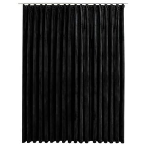 vidaXL m&oslash;rkl&aelig;gningsgardin med kroge 290 x 245 cm fl&oslash;jl sort