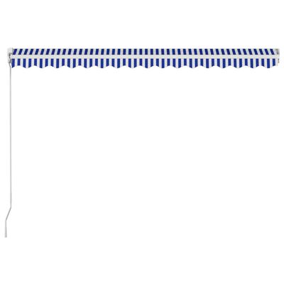 vidaXL foldemarkise manuel betjening 400 x 300 cm blå og hvid