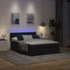vidaXL Ottoman seng med madras & LEDs Sort 140x200 cm Stof