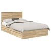 vidaXL Opbevaringsseng Sonoma eg 120 x 200 cm Konstrueret tr&aelig;