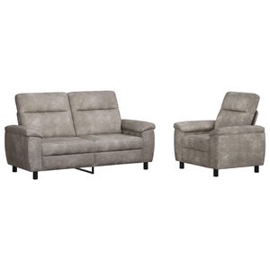 vidaXL Sofa S&aelig;t 2 pcs Lysegr&aring; Faux Suede L&aelig;der