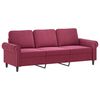 vidaXL 3-personers sofa med fodskammel 180 cm velour vinrød