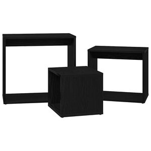 vidaXL Nesting Bord 3 stk. Sort eg 55 x 30 x 50 cm Konstrueret tr&aelig;