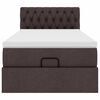 vidaXL ottoman seng med madras 100x200 cm stof m&oslash;rkebrun