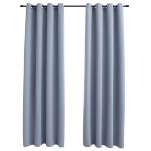vidaXL m&oslash;rkl&aelig;gningsgardiner 2 stk. med metalringe 140 x 175 cm gr&aring;