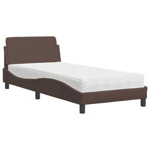 vidaXL seng med madras Dover 80x200 cm kunstl&aelig;der brun