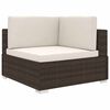 vidaXL hj&oslash;rnes&aelig;de til sofa 1 stk. med hynder polyrattan brun