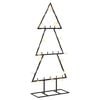 vidaXL Metal juletr&aelig; KUOPIO 60 cm Varm hvid St&aring;l Sort